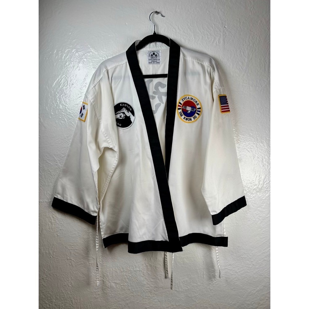 Sycamore Tae Kwon Do Dobok White XL Patched Martial Arts Jacket Mens Korean